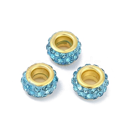 Alloy Rhinestone Clay Pave Beads ALRI-D300-04G-09-1