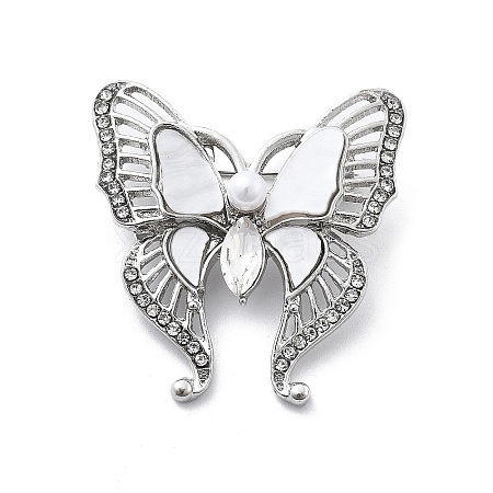 Butterfly Alloy Crystal Rhinestone Brooches JEWB-C037-09P-1