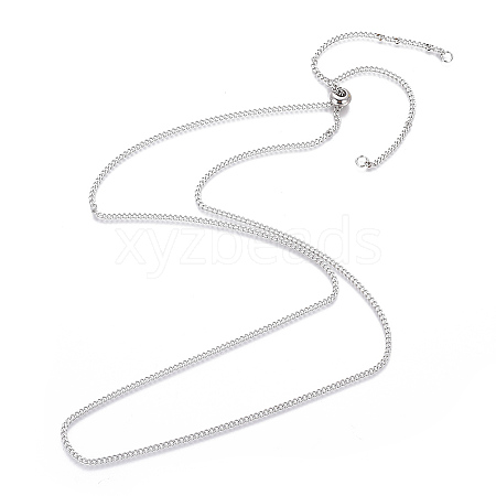 Adjustable 201 Stainless Steel Slider Necklaces LS-MAK-L026-08A-P-1-1