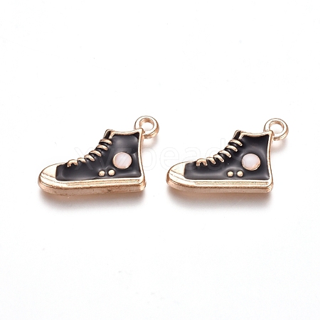 Light Gold Plated Alloy Enamel Pendants PALLOY-TAC0009-74-1