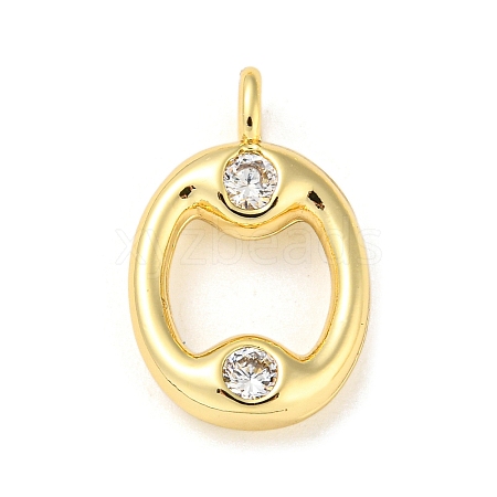 Rack Plating Brass Micro Pave Cubic Zirconia Pendants KK-A200-24G-O-1