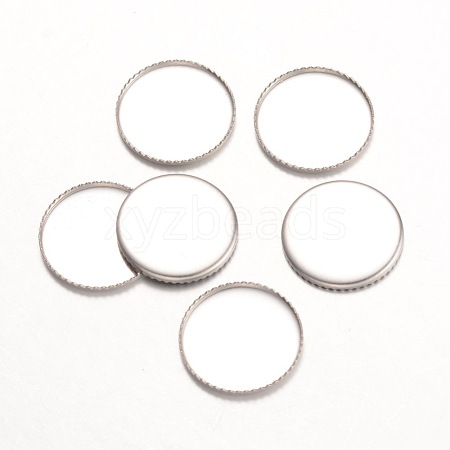 Tarnish Resistant 316 Surgical Stainless Steel Milled Edge Bezel Cups STAS-K099-01-15mm-P-1