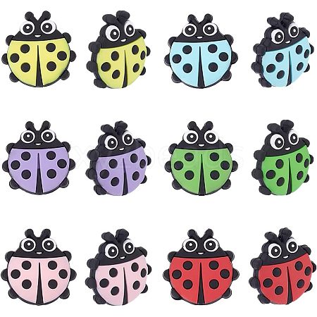 CHGCRAFT 12Pcs 6 Colors Food Grade Eco-Friendly Silicone Beads SIL-CA0001-18-1