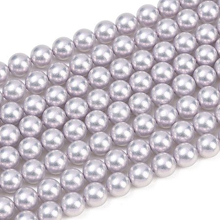 Frosted Glass Pearl Beads Strands GLAA-A044-08A-10-1