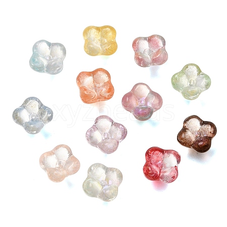 Electroplate Transparent Glass Beads GLAA-A045-03-1