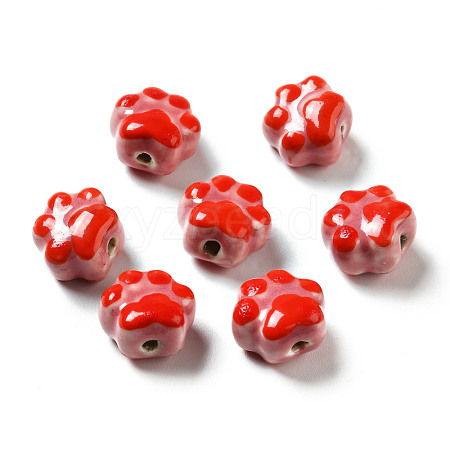 Handmade Printed Porcelain Beads PORC-F005-02D-1