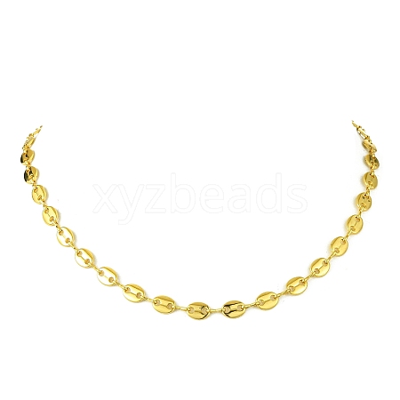 Brass Coffee Bean Chain Necklace for Women NJEW-JN04910-1