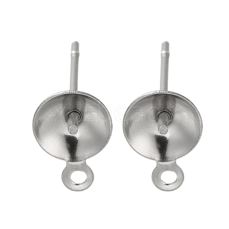 Anti-Tarnish 304 Stainless Steel Stud Earring Findings STAS-P370-02D-P-1