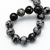 Natural Snowflake Obsidian Round Beads Strands G-S172-8mm-2
