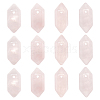 Olycraft Natural Rose Quartz Double Terminal Pointed Pendants G-OC0004-05C-1