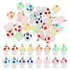 32Pcs 8 Colors Luminous Transparent Resin Pendants FIND-TA0002-48-10