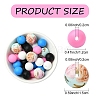 30Pcs 5 Colors Food Grade Eco-Friendly Silicone Focal Beads SIL-YW0001-24A-3