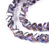 Electroplate Transparent Glass Beads Strands GLAA-N021-4mm-M-4