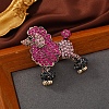 Poodle Alloy Rhinestone Brooches JEWB-Q006-01B-1