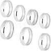 DICOSMETIC 14Pcs 7 Size 201 Stainless Steel Plain Band Ring for Men Women RJEW-DC0001-06B-1