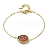 304 Stainless Steel Cable Chain Charm Bracelets for Women BJEW-U024-02G-02-4