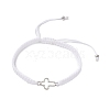 Cross Alloy Connector Charms Braided Bracelets BJEW-JB11067-02-1