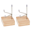 Square Wooden Crystal Rock Display Easels with Iron Holder ODIS-WH0038-28B-P-1