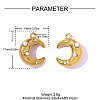 304 Stainless Steel Rhinestone Pendants STAS-OY016-19G-2