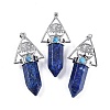 Dyed Natural Lapis Lazuli Faceted Pointed Bullet Big Pendants G-H076-02P-011-1