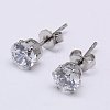 Cubic Zirconia Ear Studs X-STAS-E051-3C-1