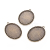 Tibetan Style Zinc Alloy Pendant Cabochon Settings TIBEP-M004-11AB-NR-1