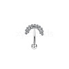 Flower 304 Stainless Steel Cubic Zirconia Eyebrow Barbell Rings WGF5FAC-01-1