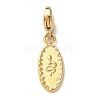 Oval with Snake Pattern 304 Stainless Steel Pendant Decorations STAS-G352-25G-1