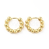 Brass Ball Beaded Hoop Earrings for Women X-EJEW-B013-05-1