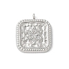 304 Stainless Steel Rhinestone Pendants STAS-Z122-55P-1