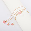 Heart Alloy Enamel Link Bracelets & Stud Earrings & Pendant Necklaces for Women FS-WG7E308-04-1