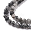 Natural Tourmalinated Quartz/Black Rutilated Quartz Beads Strands G-D463-01-3