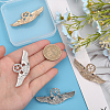 CHGCRAFT 4Pcs 2 Colors Alloy Eagle Wing with Star Brooch JEWB-CA0001-42-3
