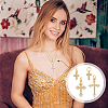 AHADERMAKER 16Pcs 8 Styles Brass Micro Pave Cubic Zirconia Cross Charms ZIRC-GA0001-12-5