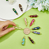 SUPERFINDINGS 10Pcs 10 Styles Gemstone & Glass Pointed Copper Wire Wrapped Pendants FIND-FH0006-76-3