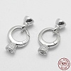 Anti-Tarnish Rhodium Plated 925 Sterling Silver Key Clasps STER-E056-048P-1