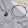 4Pcs 4 Style Star & Guitar Natural Dalmatian Jasper & Alloy Pendant Necklaces Set with Waxed Polyester Cords NJEW-FI0001-16-5