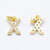 Brass Micro Pave Grade AAA Cubic Zirconia Charms ZIRC-P067-11G-X-NR-1