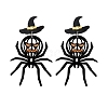Alloy Acrylic Spider Dangle Stud Earrings EJEW-Z142-04P-2