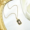 Rectangle Tarot 304 Stainless Steel with Enamel Pendant Necklaces for Women NJEW-G157-01G-02-3