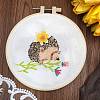 DIY Hedgehog Pattern Embroidery Kits PW-WGA1D87-03-1