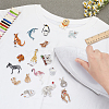 WADORN 18Pcs 18 Style Cartoon Style Non Woven Clothin Animal Embroidered Cloth Patches DIY-WR0003-95-4