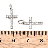Brass Micro Pave Clear Cubic Zirconia Pendants CU-CBA3D67-04P-3