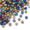 150Pcs 10 Colors Electroplated Natural Lava Rock Beads Strands G-PJ0001-03B-3