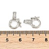 Brass Micro Pave Clear Cubic Zirconia Twister Clasps KK-H202-18P-3