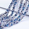 Electroplate Transparent Glass Beads Strands X-EGLA-A034-T4mm-Z01-1