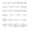 36Pcs 9 Styles 201 Stainless Steel Connector Charms STAS-PJ0001-32-2