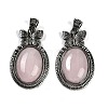 Natural Rose Quartz Pendants G-I370-09AS-06-1