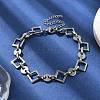 304 Stainless Steel Rhombus Link Chains Bracelets for Men & Women BJEW-D042-28P-3