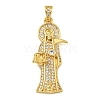 Rack Plating Brass Micro Pave Cubic Zirconia Pendants KK-Z063-09G-01-1